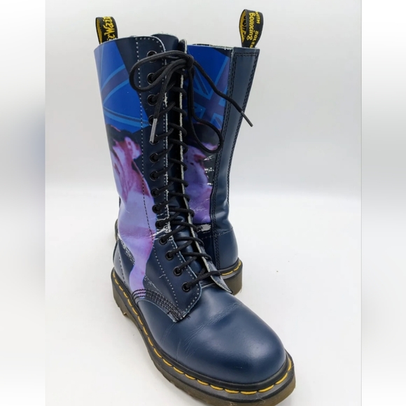 VTG DR MARTENS BULLDOG BRITISH FLAG BOOTS US 7  MADE IN ENGLAND 14 EYE 1914 TALL - Picture 4 of 14